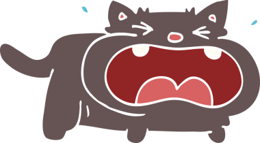 Bir insan tarafından çizilmiş karalama şişman kedi.