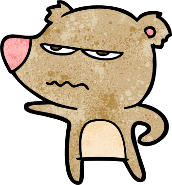 Bir insan tarafından çizilmiş kızgın ayı çizgi filmi.