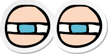 Bir insan tarafından çizilmiş bir çizgi film gözünün çıkartması.