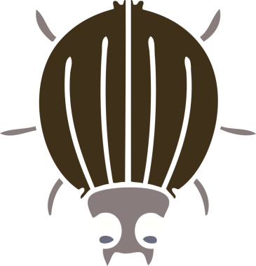 Bir insan tarafından çizilmiş garip çizgi film böceği.