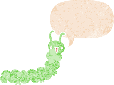 grunge 'da konuşma balonu olan karikatür tırtılı bir insan tarafından çizilmiş tedirgin bir retro stil