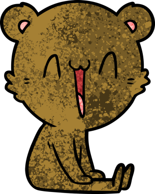 Bir insan tarafından çizilmiş mutlu ayı karikatürü