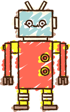 Bir insan tarafından çizilen Çılgın Robot Tebeşiri