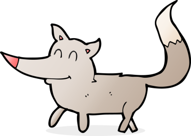 Bir insan tarafından çizilmiş küçük bir kurt.