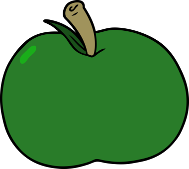 bir insan tarafından çizilmiş elma karikatürü