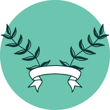 bir insan tarafından çizilmiş yaprak sancağıyla dövme biçimi simgesi