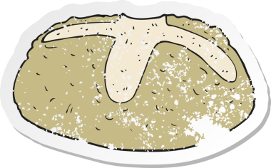 Bir insan tarafından çizilmiş bir somun ekmeğin gerilmiş yapıştırması.