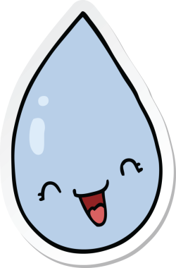 Bir insan tarafından çizilmiş karikatür yağmur damlası.