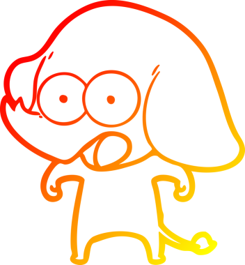 Bir insan tarafından çizilmiş şirin bir fil çizimi.