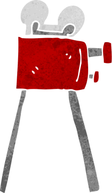 Bir insan tarafından çizilmiş çizgi film kamerası.