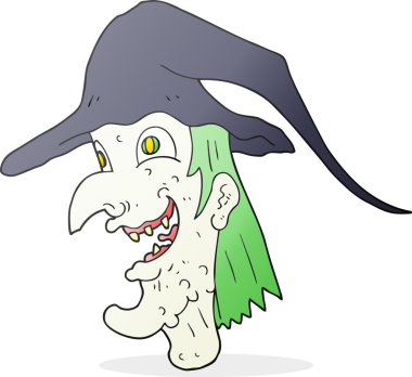 Bir insan tarafından çizilmiş el yazısıyla çizilmiş gıdaklayan bir cadı.