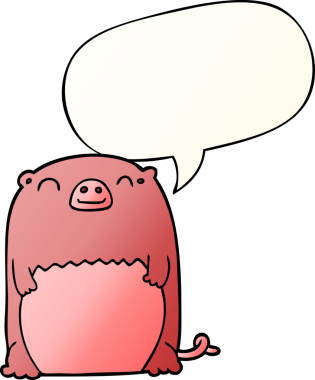 Bir insan tarafından çizilmiş, konuşma baloncuklu çizgi film yaratığı.