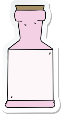 İnsan eliyle çizilmiş tuhaf bir iksir şişesinin çıkartması.