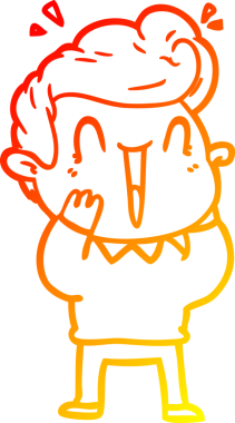 Bir insan tarafından çizilmiş, heyecanlı bir çizgi film çizimi.