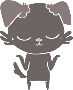 Bir insan tarafından çizilmiş şirin düz renkli çizgi film köpeği.