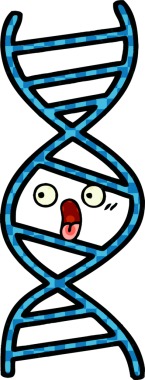 Bir insan tarafından çizilmiş bir DNA ipliğinin çizgi romanı.