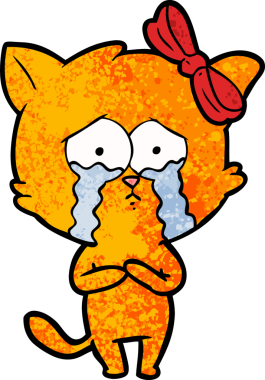 Bir insan tarafından çizilmiş çizgi film kedisi.