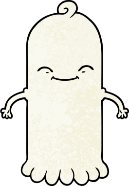 Bir insan tarafından çizilmiş çizgi film hayaleti.