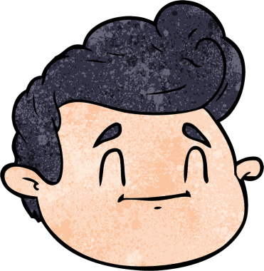 Bir insan tarafından çizilmiş erkek yüzü.