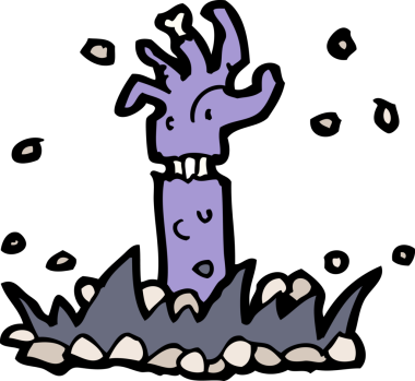 Bir insan tarafından çizilmiş bir zombi kolu.