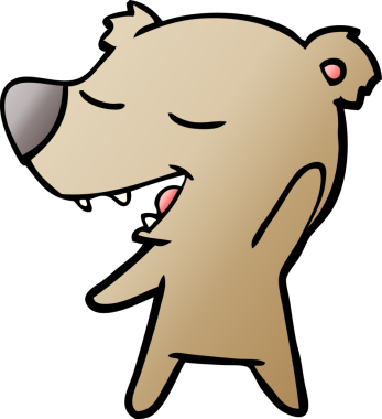 Bir insan tarafından çizilmiş çizgi film ayısı.