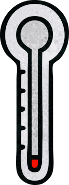 Bir insan tarafından çizilmiş cam termometrenin retro grunge desen karikatürü