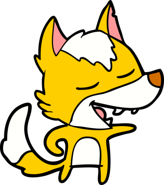 Bir insan tarafından çizilmiş tilki çizgi film karakteri