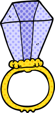 Bir insan tarafından çizilmiş karalama nişan yüzüğü.