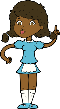 Bir insan tarafından çizilmiş güzel hizmetçi kadın.