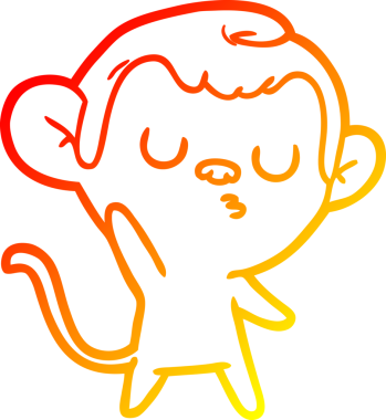 Bir insan tarafından çizilmiş çizgi film maymunu çizimi