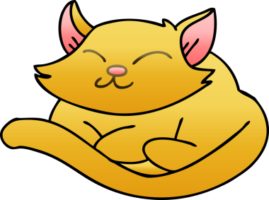 bir insan tarafından çizilmiş gölgelenmiş garip çizgi film kedisi.