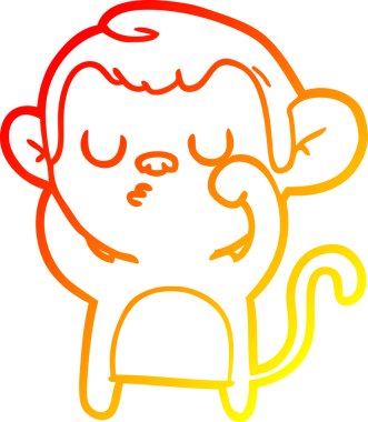 Bir insan tarafından çizilmiş çizgi film maymunu çizimi