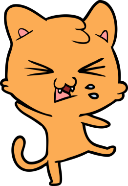 Bir insan tarafından çizilmiş kedi tıslaması.