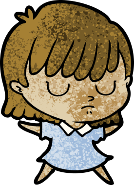 Bir insan tarafından çizilmiş karikatür kadın.