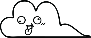 Bir insan tarafından çizilmiş bir kar bulutunun çizgi çizimi