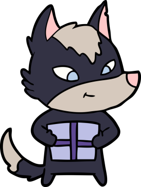 Bir insan tarafından çizilmiş dost canlısı bir çizgi film kurdu.