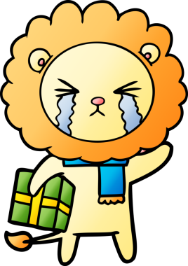 Bir insan tarafından çizilmiş ağlayan bir aslan.