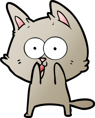 Bir insan tarafından çizilmiş komik çizgi film kedisi.