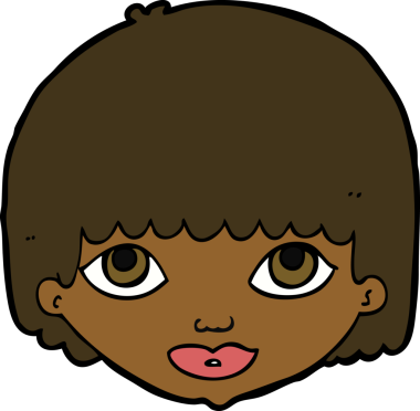 Bir insan tarafından çizilmiş bir kadın yüzü.