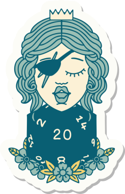 Bir insan tarafından çizilmiş 20 zarlı düzenbaz insan etiketi.