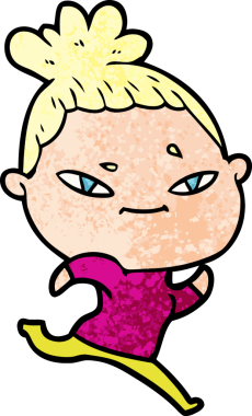 Bir insan tarafından çizilmiş karikatür kadın.