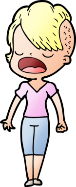 Bir insan tarafından çizilmiş havalı hippi kız çizgi filmi.