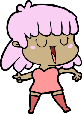 Bir insan tarafından çizilmiş karikatür kadın.