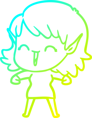 Bir insan tarafından çizilmiş soğuk gradyan çizgi çizimi.