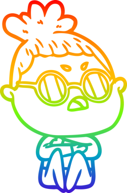 Gökkuşağı gradyan çizimi bir insan tarafından çizilmiş bir çizgi film.