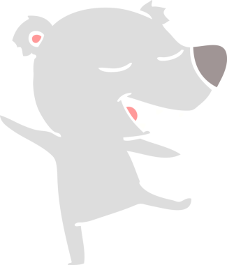 Bir insan tarafından çizilmiş düz renkli çizgi film ayısı