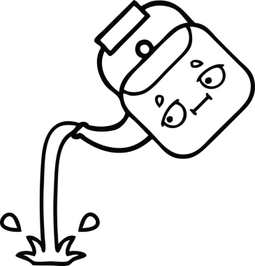 Bir insan tarafından çizilen çaydanlığın çizgi çizimi