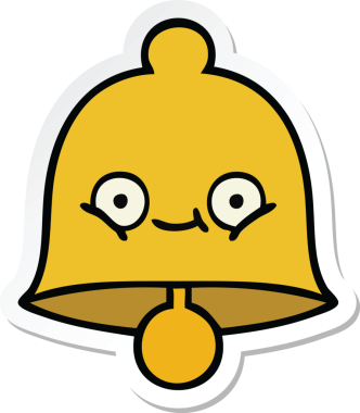 Bir insan tarafından çizilmiş sevimli bir çanın çıkartması.