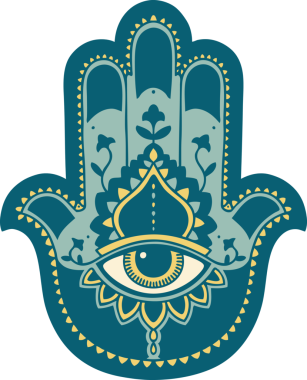 Bir insan tarafından çizilmiş bir hamza ikonik dövme şekli