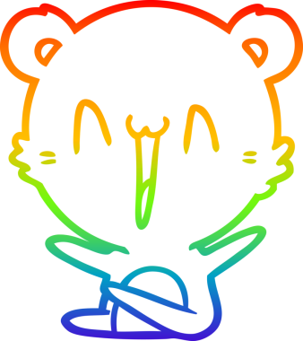 Bir insan tarafından çizilmiş gülen kutup ayısı çizgi filmi.